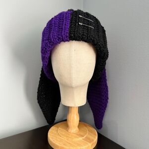Black and Purple Bunny Hat